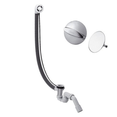 Hansgrohe Flexaplus Automatische badgarnituur - met draaibediening - voor speciale baden - met afvoe - hoogglans chroom SW293089