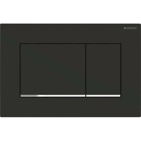 Geberit Sigma20 plaque de commande - chasse à 2 touches - carré - chrome noir mat SW242685