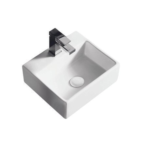 Nemo Spring Sun Petit lave-mains - rectangulaire - 33.5x29.5cm - montage mural - trou d'évacuation D4.5cm - sans trop-plein - porcelaine blanche SW286386