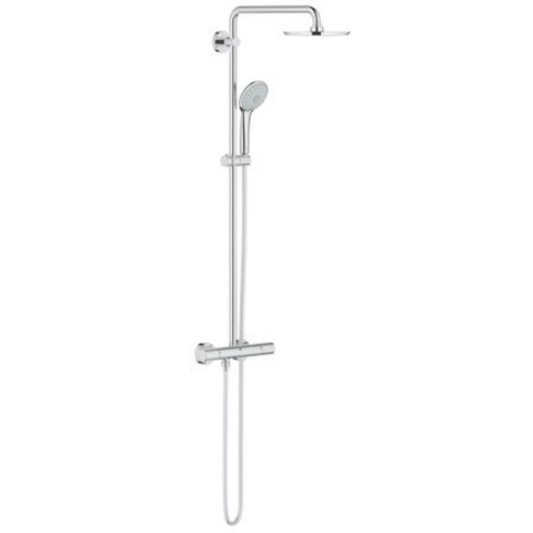 Grohe Euphoria System 210 ensemble de douche pluie apparent – thermostatique – douche de tête Ø 21 cm – bras de douche pivotant 45 cm – chrome 0436201