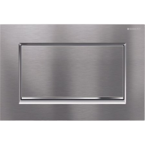 Geberit Sigma10 bedieningsplaat - 2-toets spoeling - rechthoekige knoppen - vergr.chroom geborsteld/glans chroom/ - verchroomd chroom mat SW61795