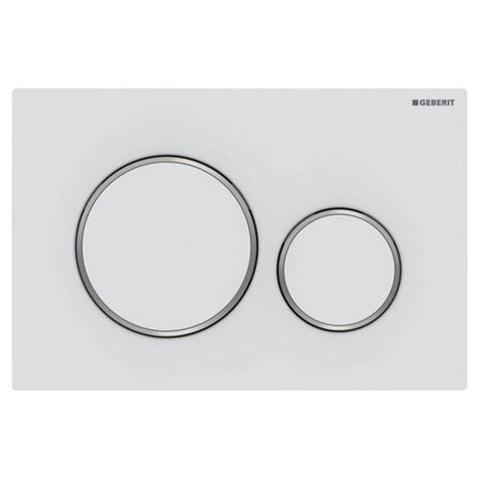 Geberit Sigma20 bedieningsplaat - 2-toets spoeling - rond - dualflush - mat wit chroom SW242680
