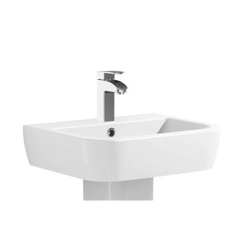 Nemo Spring Sun wastafel - 56x45cm - porselein - voorgeboord centraal kraangat - met overloop - wit SW285823