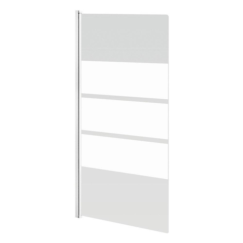 GO by Van Marcke Nera badwand 850x1450mm 1delig 5mm omkeerbaar decor veiligheidsglas profielen wit SW292790
