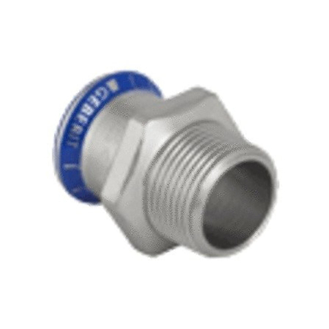 Geberit Mapress rvs puntstuk RVS 316 buitendraad 3/4"bux22mm - rvs 7950030