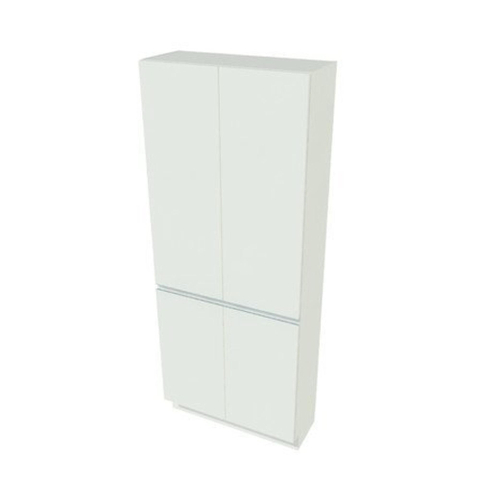 Nemo Spring Fortitudo Tre kolomkast - 80x200x34cm - 4 deuren - geïntegreerde greep - Geintegreerde - wit SW289606
