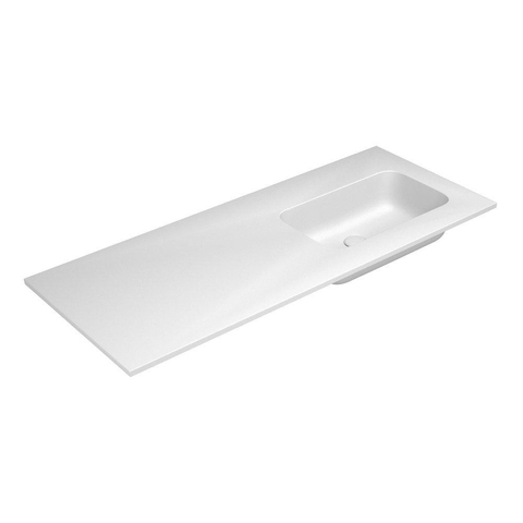 Nemo Stock inbouwwastafel - 120.5x50.5x14.3cm - met 1 wasbak rechts - afvoergat - zonder overloop - Collection - Van Marcke by Falper - Fin - geintegreerde tablet - wastafel SW402704