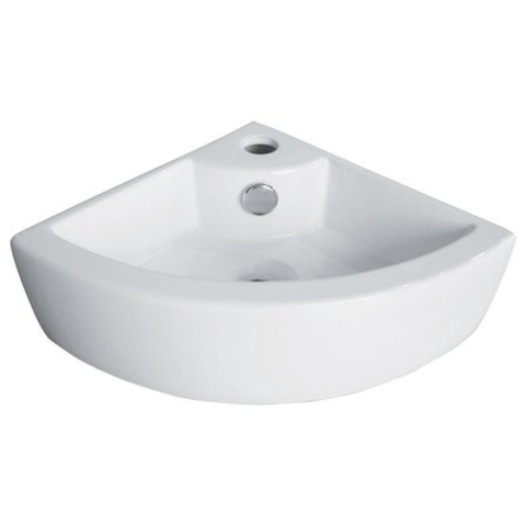 GO by Van Marcke lave-mains - 44x31.5x12.6cm - triangulaire - trou de robinet au centre - blanc SW291061