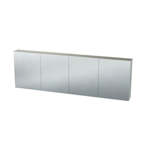 Nemo Spring Nebulo luxe spiegelkast - 180x65x17.8cm - 4 dubbelzijdige spiegeldeuren - glazen leggers - met stopcontact - zonder schakelaar - White Standard SW636954