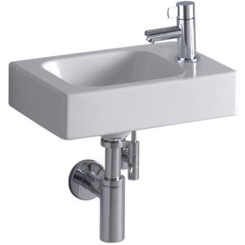 Geberit ICon fontein - 38x28x13.5cm - 1 wasbak - 1 kraangat Rechts - zonder overloopgat - keramiek - glans wit SW89977