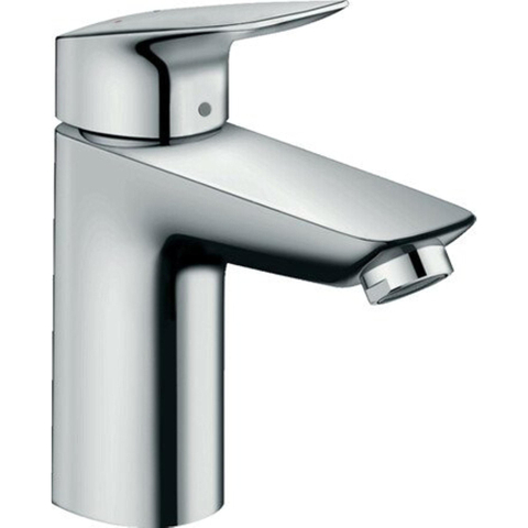 Hansgrohe Logis 1 greeps wastafelkraan - 100 met afvoerplug - hoogglans chroom 0605652