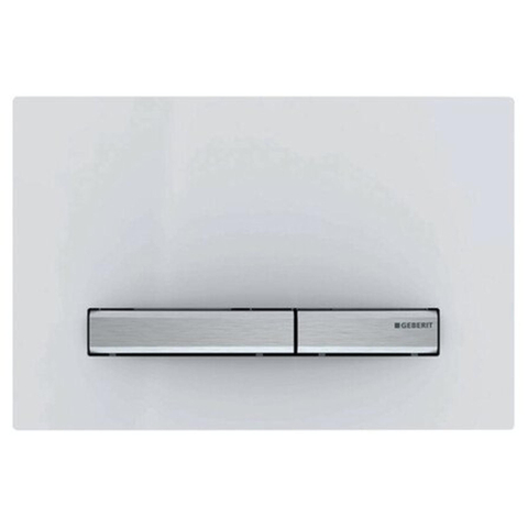 Geberit Sigma50 bedieningsplaat - 2-toets spoeling - vierkant - dualflush - wit glans chroom SW259166