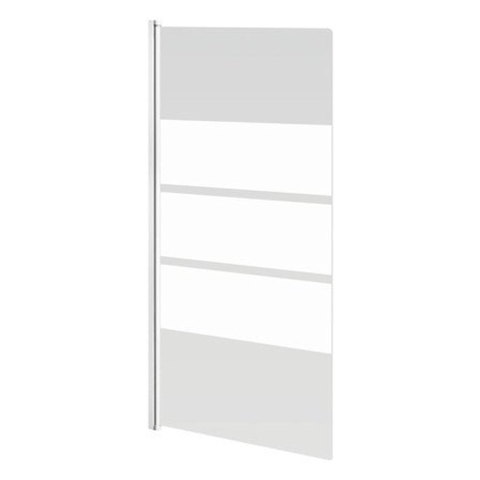 GO by Van Marcke Nera badwand 850x1450mm 1delig 5mm omkeerbaar decor veiligheidsglas profielen wit SW292790