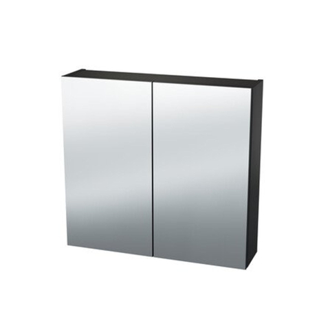 Nemo Spring Nebulo spiegelkast - 60x65x17.8cm - 1 deur - glazen leggers - met stopcontact - zonder schakelaar - enkelzijdige spiegeldeur - Cosmos Grey SW637010