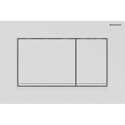 Geberit Sigma20 bedieningsplaat - 2-toets spoeling - rechthoekige knoppen - matwit easy-to-clean/wit - dualflush - mat wit SW420189