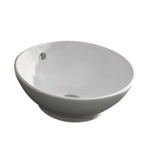 Nemo Spring Pilar wastafel - 41x17.4cm - opbouw - porselein - rond - wit - zonder kraangat - met overloop SW286346