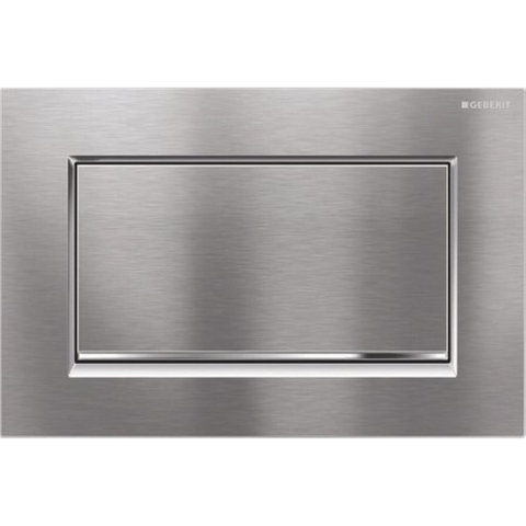 Geberit Sigma10 bedieningsplaat - 2-toets spoeling - rechthoekige knoppen - vergr.chroom geborsteld/glans chroom/ - verchroomd chroom mat SW61795