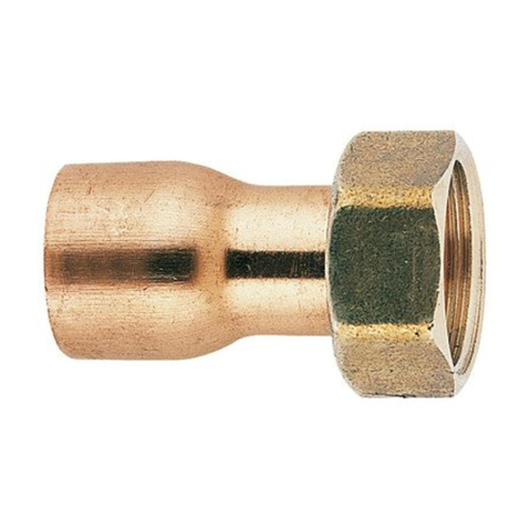 Collier droit avec écrou cuivre rouge d tube 22 avec x 34 SW492057