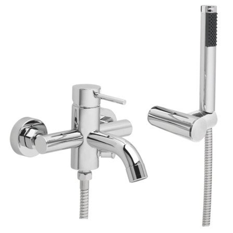 GO by Van Marcke Cocoon mitigeur bain-douche complet avec douchette entraxe 15 cm disques céramiques avec rosaces et raccords en S SW286863