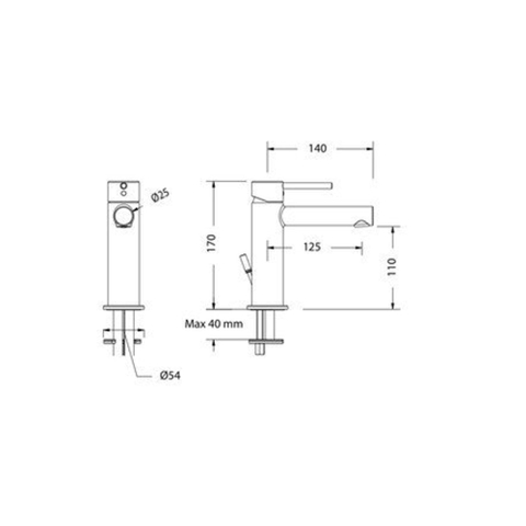 Nemo Spring Sirolo wastafelmengkraan - eengreeps - eengats - montage - met vaste bek - automatische lediging - chroom - keramische schijven SW295063
