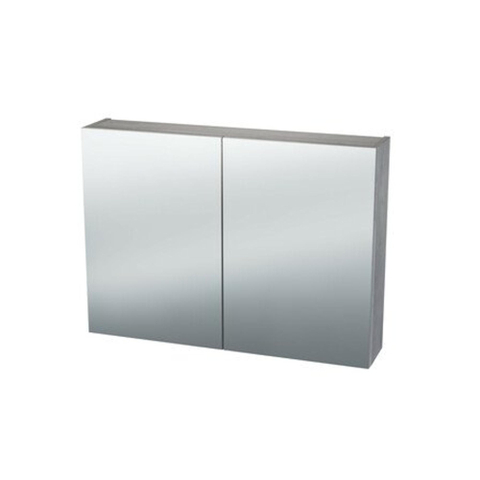 Miroir Armoire Nemo Spring Nebulo - 90x65x17.8cm - 2 portes - étagères en verre - avec prise - sans interrupteur - couleur : U899 ST9 Gris Cosmos SW637028