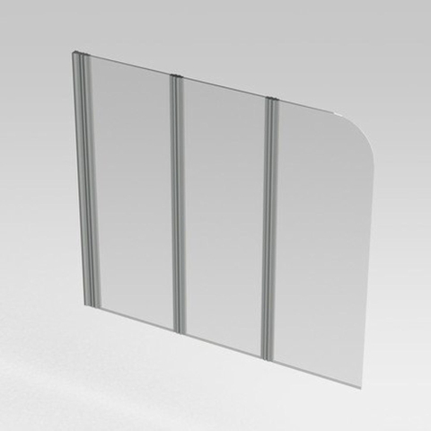 Nemo Start Pannello badwand - 150x140cm - 3-delig - inbouwmaat 1500-1510mm - helder - veiligheidsglas 5 - profielen - aluminium - 3delig - glas - gepolijst omkeerbaar SW286644
