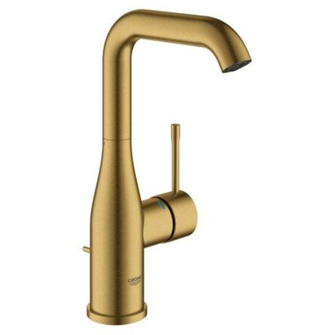 Grohe Essence New Wastafelkraan Opbouw - uitloop 12.7cm - L-size - hoge draaibare uitloop - waste - EcoJoy - brushed cool sunrise (goud) SW97503