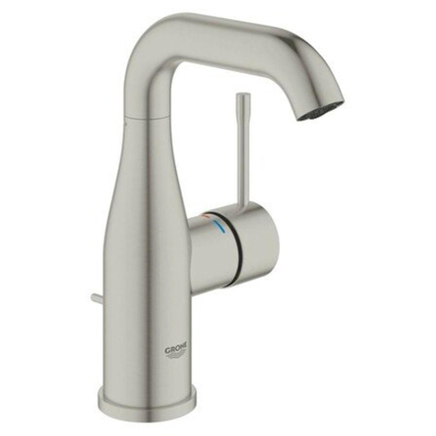 Grohe Essence Wastafelkraan Opbouw - uitloop 11.4cm - M-size - hoge draaibare uitloop - waste - Supersteel (RVS) SW656536