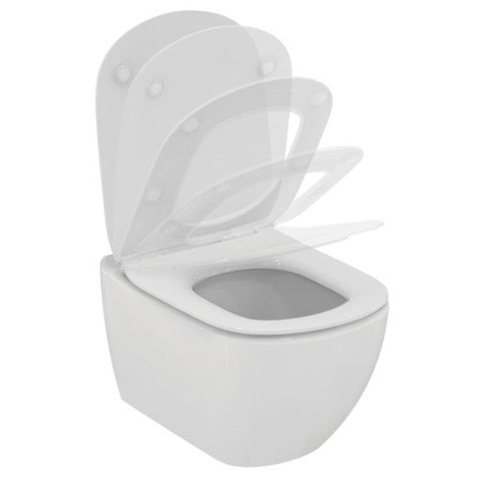 Ideal Standard Tesi WC suspendu – AquaBlade – profondeur 53,5 cm – avec abattant softclose – Silk White mat SW523356