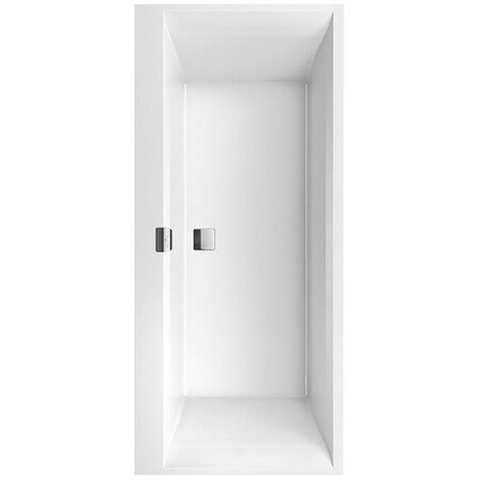 Villeroy & Boch Squaro edge 12 bad quaryl rechthoekig - 180x80x45cm - inclusief poten en afvoer /overloopcombinatie - glans wit 0942247