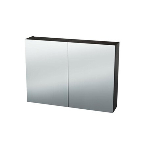 Nemo Spring Nebulo spiegelkast - 90x65x17.8cm - 2 deuren - glazen leggers - met stopcontact - zonder schakelaar - Thermo Oak Black SW637016