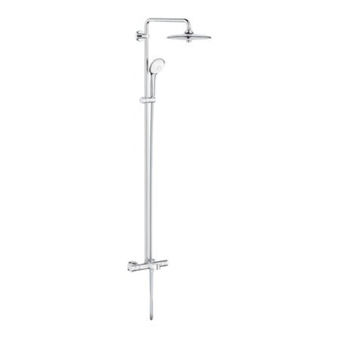 Grohe Euphoria System 260 ensemble de douche pluie apparent – thermostatique bain – douche de tête Ø 26 cm – douchette de massage – chrome SW536439