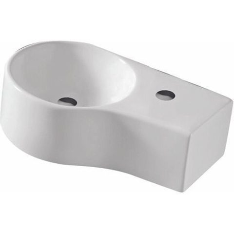 Nemo Spring Bali II Lave-mains 44x27.5cm Porcelaine avec trou de robinet droite et trop-plein blanc SW286374