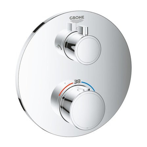 Grohe Grohtherm Mitigeur thermostatique encastré - 2 boutons - inverseur - rond - chromé SW236915