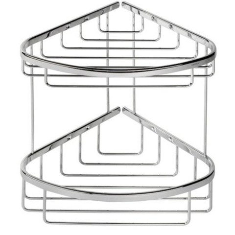 Geesa Basket Étagère de douche d'angle double 27,5cm Chromé 0650257