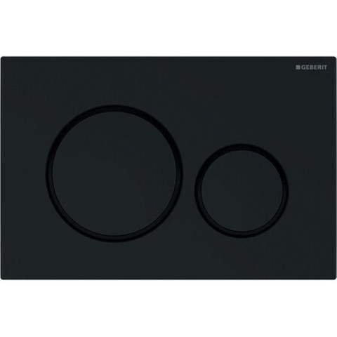 Geberit Sigma20 bedieningsplaat - 2-toets spoeling - ronde knoppen - zwart/matzwart/zwart - dualflush - glans zwart mat SW420725