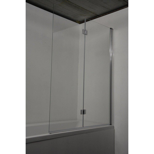 Aquaconcept Xower 2 delige badwand 1200x1500 mm helder veiligheidsglas 6 mm aluminium chroom profiel