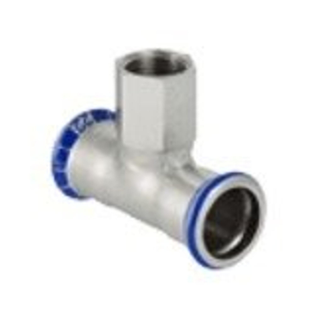 Geberit Mapress persfitting inox water Tstuk met binnendraad pers F pers 221222 31307