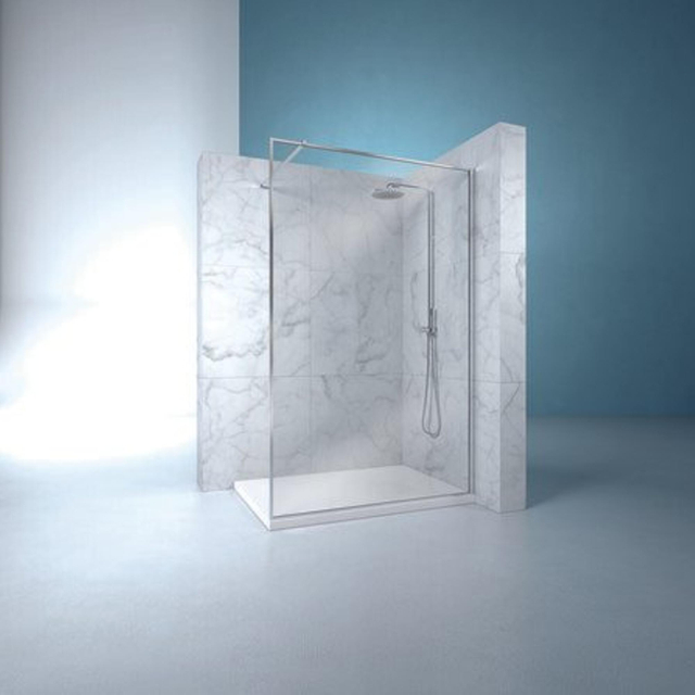 Nemo Stock Inloopdouche -140x200cm - 8mm glas - kleur profiel: mat witgoud - kleur glas: brons STYLEWALKIN.140.33.03