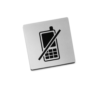 Zack Indici Pictogram verboden Te Telefoneren 12.5X10X0.5cm Mat Gesatineerd RVS