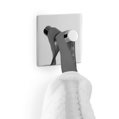 Zack Peco patère 4.2x4.2cm carrée auto-adhésive Inox poli brillant