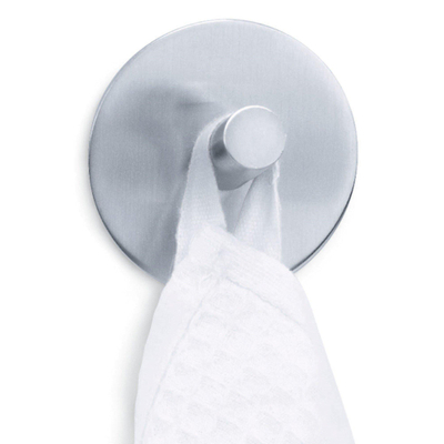 Zack Peco Patère 5.5x5.5cm Ronde Autocollante Inox Brossé Mat