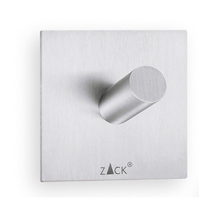 Zack Duplo handdoekhaak 4.2x4.2cm vierkant zelfklevend Mat Geborsteld RVS set van 2