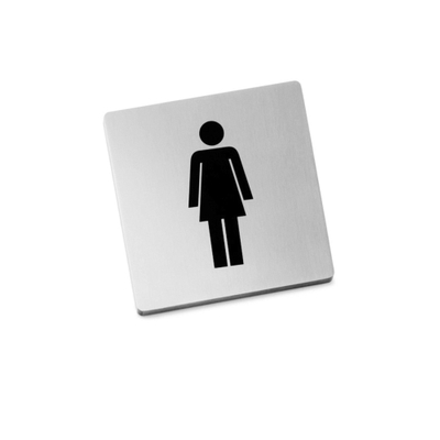 Zack Indici Pictogram vrouw 12.5X10X0.5cm Mat Gesatineerd RVS