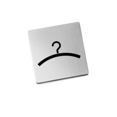 Zack Indici Pictogramme vestiaire 12.5X10X0.5cm Inox mat satiné