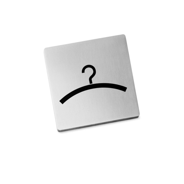 Zack Indici Pictogram garderobe 12.5X10X0.5cm Mat Gesatineerd RVS 50718